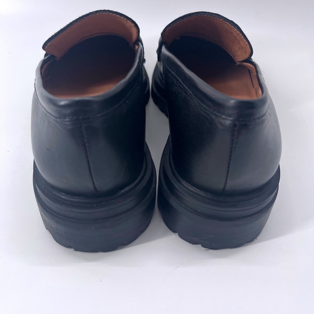 Madewell Bradley Lugsole Loafers Black Leather Chunky Penny Shoes 7 Y2K - Picture 4 of 8
